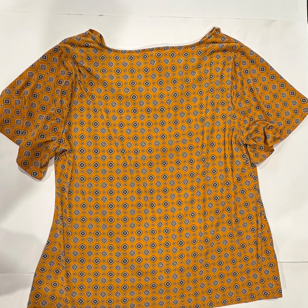 Michael Kors Women Design Cowl Neck Marigold Top Shirt - Size XL - NEW With Tags - Picture 11 of 16